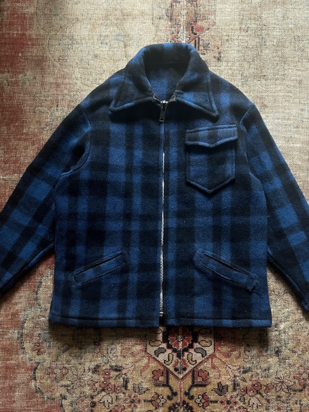 Vintage 1950s/60s Blue and Black Wool Jacket